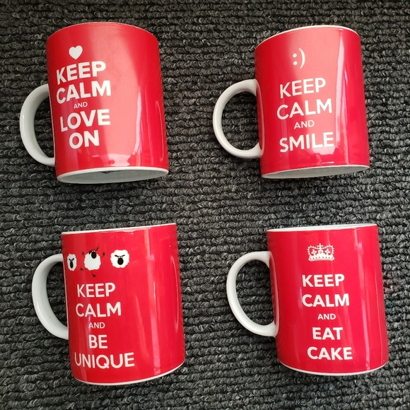 Lot of 4 KEEP CALM Mug by Soho loft with funny message NWOT Mugs - Picture 2 of 12
